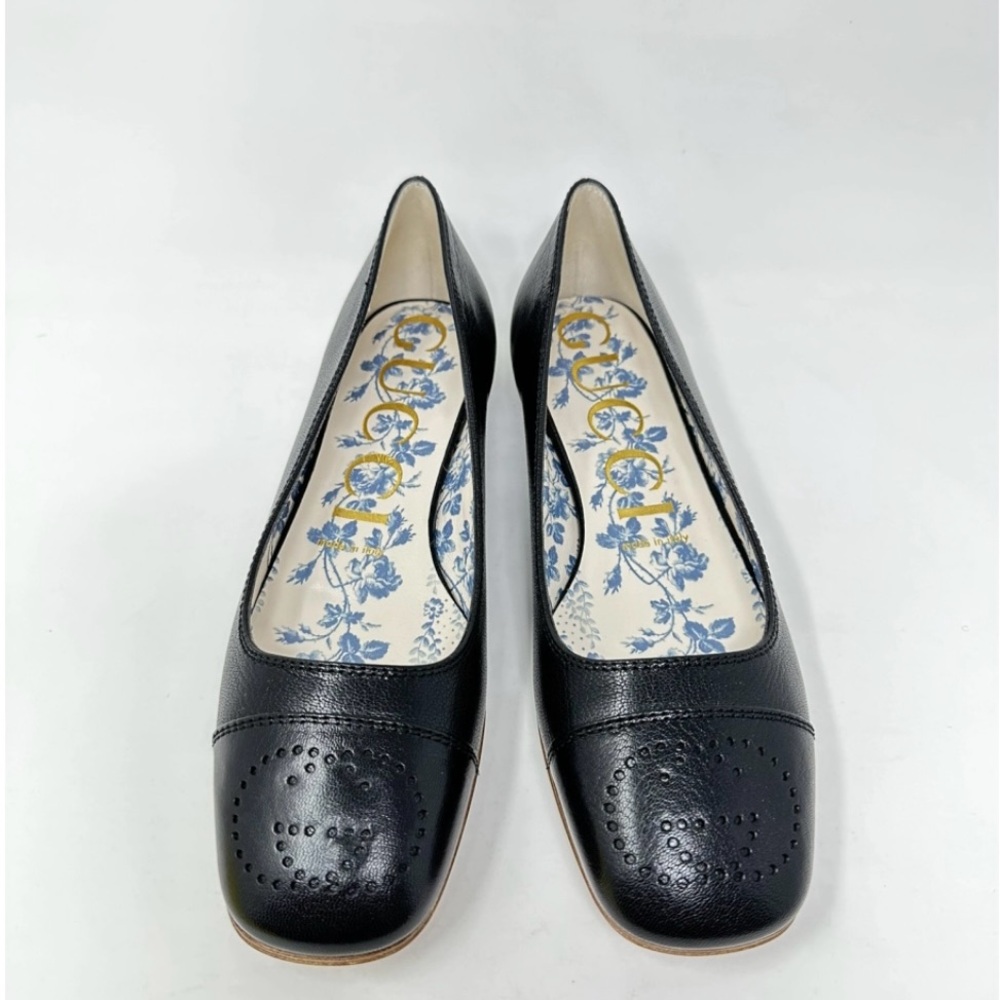 Gucci Interlocking G Ballet Flat Leather Shoes